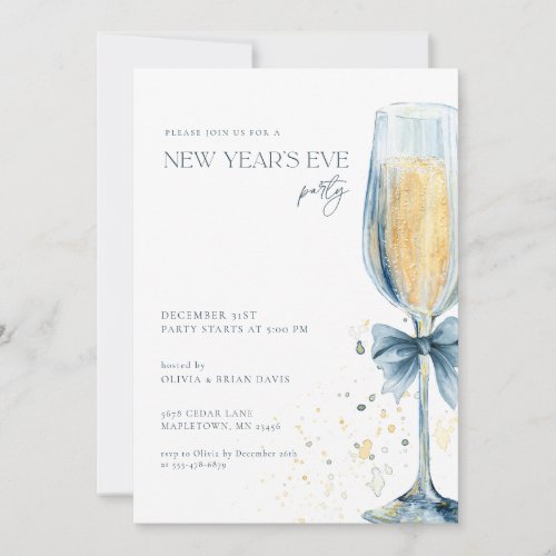 Champagne New Years Eve Party Invitation 