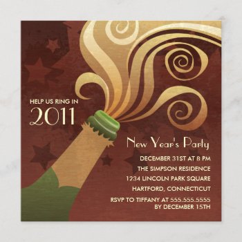 Champagne New Year's Eve Party Invitations by koncepts at Zazzle