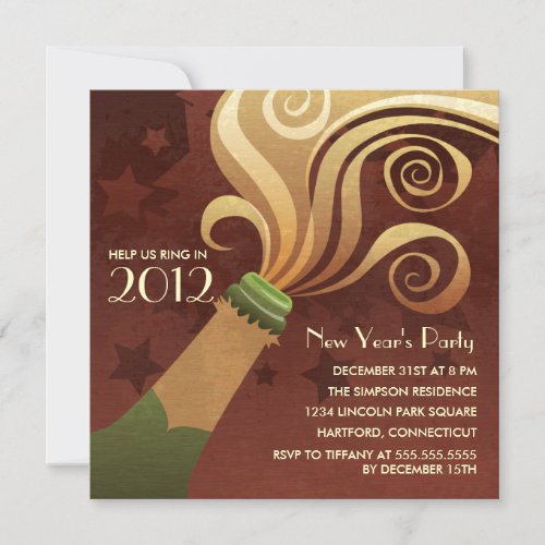 Champagne New Year's Eve Party Invitations