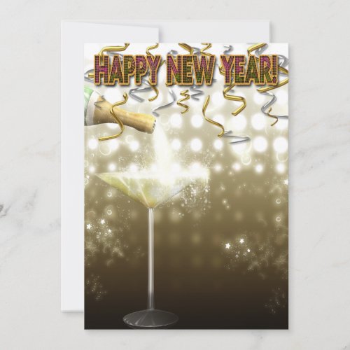 Champagne New Years Eve Party Invitations