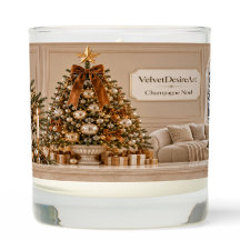 Champagne Noel Cream Gold Christmas Teakwood Candl