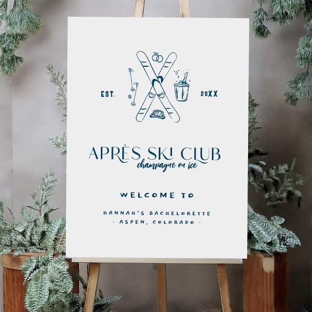 Champagne on Ice | Après Ski Winter Bachelorette  Foam Board (Creator Uploaded)