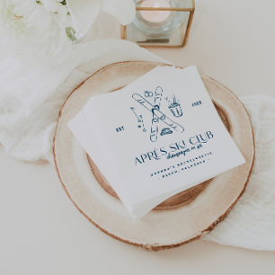 Champagne on Ice Après Ski Winter Bachelorette Napkins