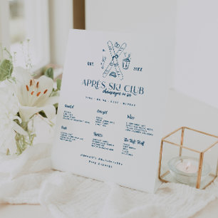 Champagne on Ice Après Ski Winter Bachelorette Pedestal Sign