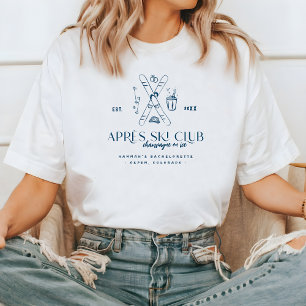 Champagne on Ice   Après Ski Winter Bachelorette T-Shirt
