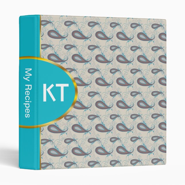Champagne Paisley Pattern Binder (Front/Spine)