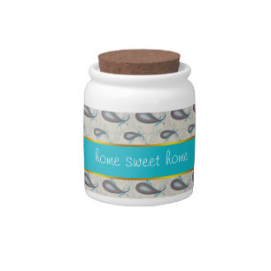 Champagne Paisley Pattern Candy Jar