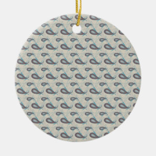 Champagne Paisley Pattern Ceramic Ornament