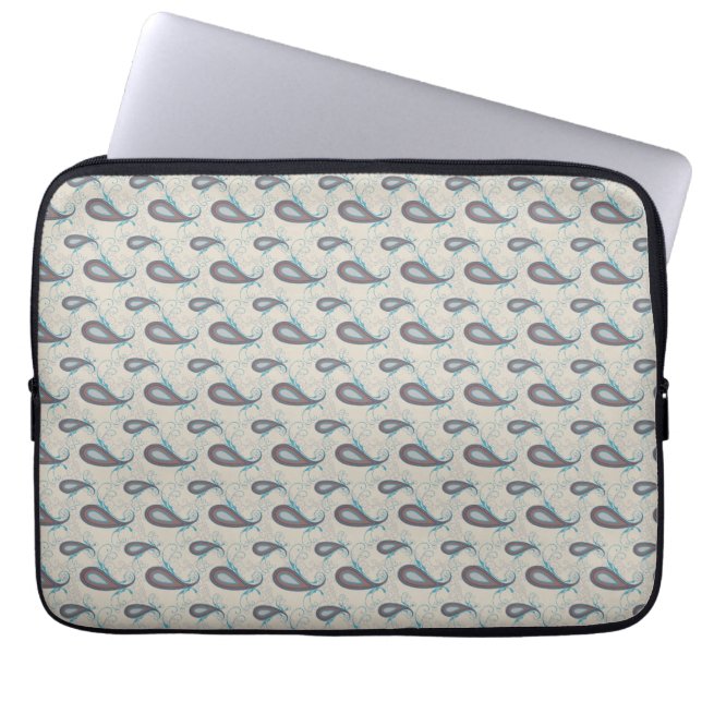 Champagne Paisley Pattern Laptop Sleeve (Front)