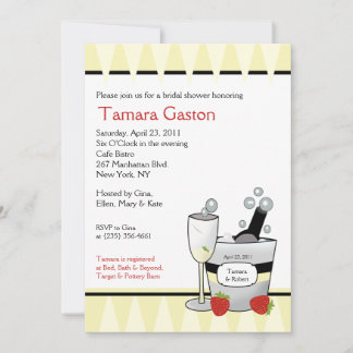Champagne Party 5x7 Bridal Shower Invite