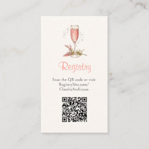 Champagne Peach Apricot Bridal Registry QR Enclosure Card
