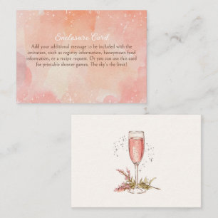 Champagne Peach Bridal Shower Enclosure Card