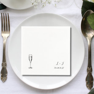 Champagne Personalized Monogram Wedding Paper Napkins