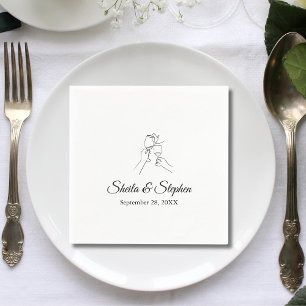 Champagne Personalized Wedding Cocktail Paper Napkins