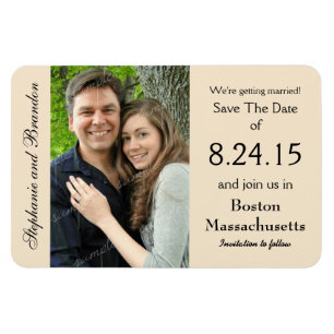 Champagne Photo Magnet Wedding Save the Date