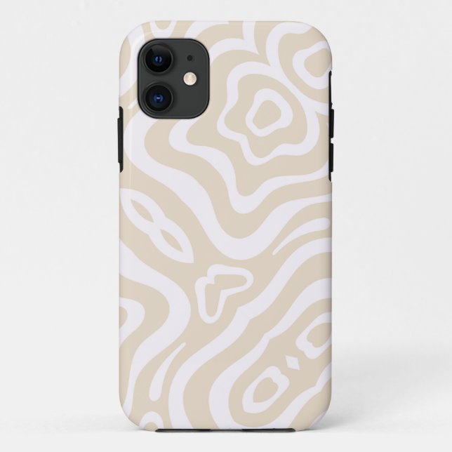 Champagne Pink Abstract Wave Pattern Case-Mate iPhone Case (Back)