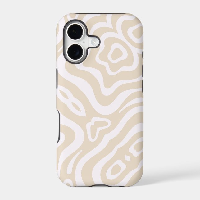 Champagne Pink Abstract Wave Pattern Iphone Case (Back)