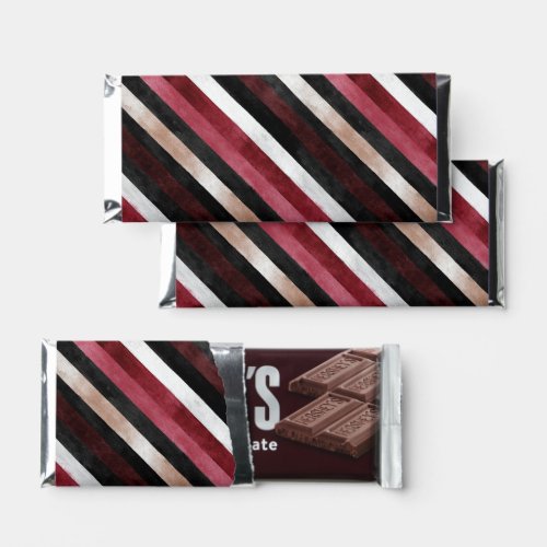 Champagne Pink Burgundy Black Stripes   Hershey Bar Favors
