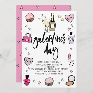 Champagne Pink Galentine's Day Party Invitation