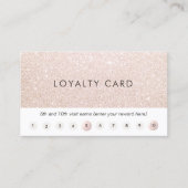 Champagne Pink Glitter Customer Loyalty 10 Punch (Front)