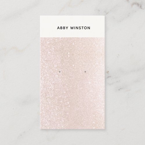 Champagne Pink Glitter Earring Display Business Card