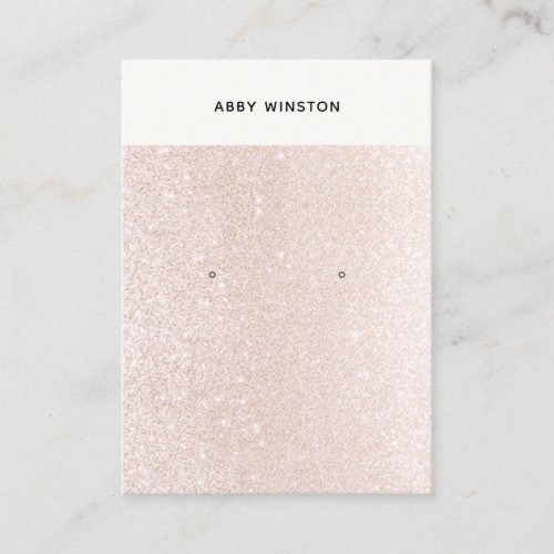 Champagne Pink Glitter Earring Display Business Card