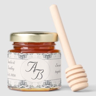Champagne Pink Lace Wedding  Honey Jar Favors