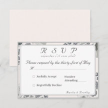 Champagne-Pink Lace Wedding Response Card
