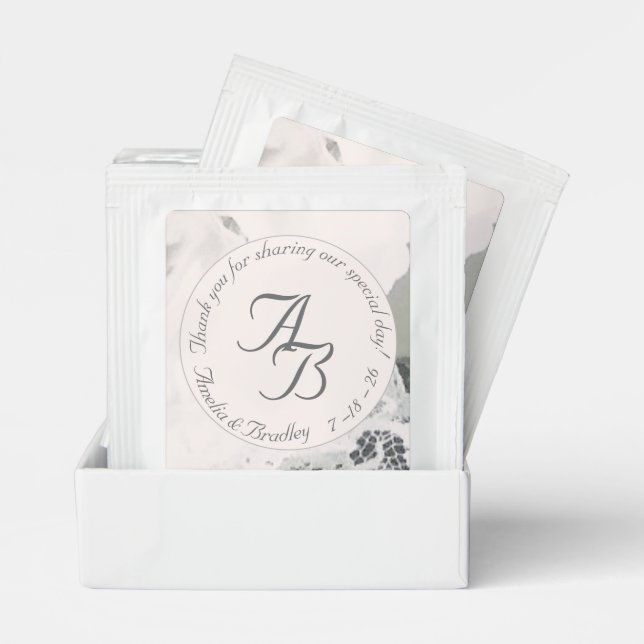 Champagne-Pink Lace Wedding Tea Bag Drink Mix (Pair)