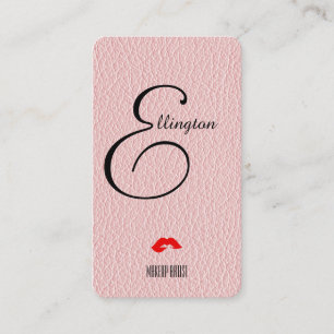 Champagne Pink Mock Leather Instagram Style Business Card