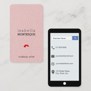 Champagne Pink Mock Leather iPhone Style Business Card