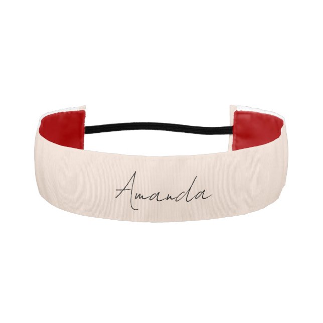 Champagne Pink Plain Simple Minimalist Modern Athletic Headband (Front)