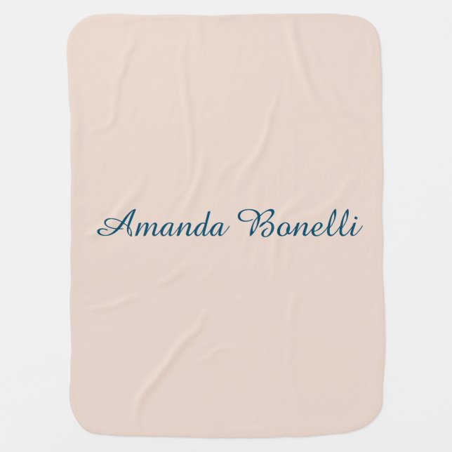 Champagne Pink Plain Simple Minimalist Modern Baby Blanket (Front)
