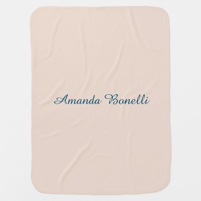 Champagne Pink Plain Simple Minimalist Modern Baby Blanket (Front)