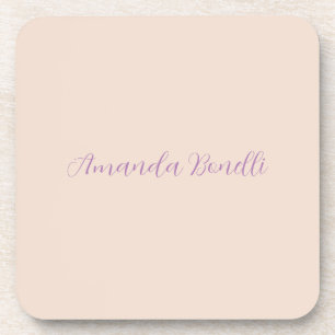 Champagne Pink Plain Simple Minimalist Modern Beverage Coaster