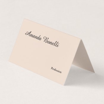 Champagne Pink Plain Simple Minimalist Modern Business Card by hizli_art at Zazzle