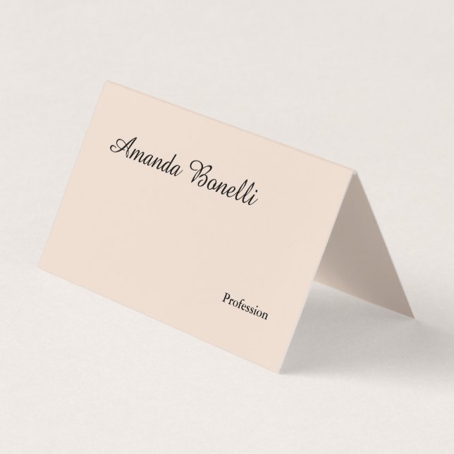 Champagne Pink Plain Simple Minimalist Modern Business Card (Front)
