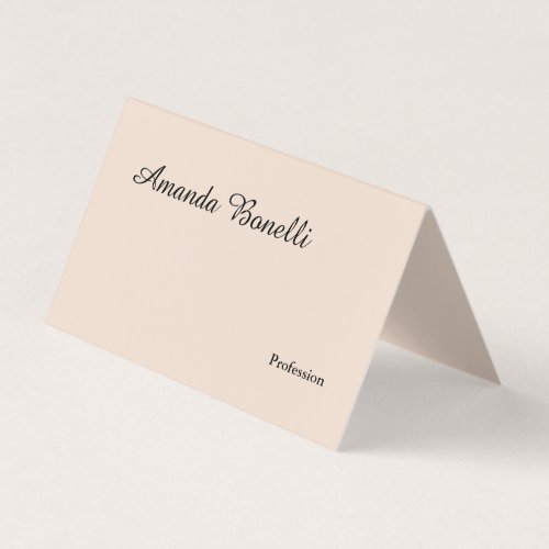Champagne Pink Plain Simple Minimalist Modern Business Card