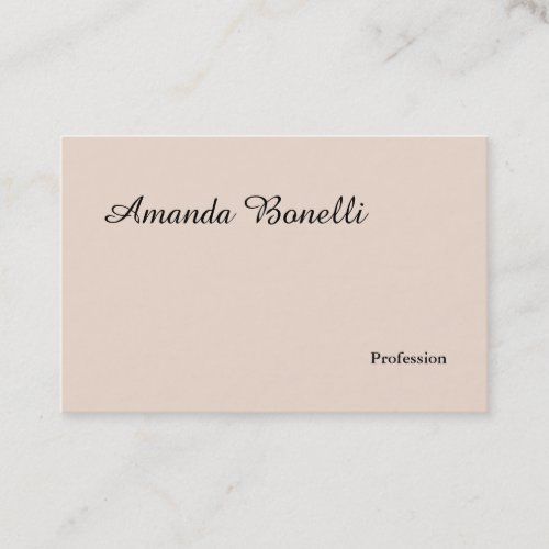 Champagne Pink Plain Simple Minimalist Modern Business Card