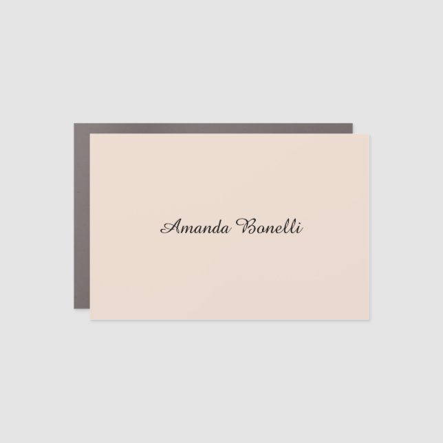 Champagne Pink Plain Simple Minimalist Modern Car Magnet (Front)