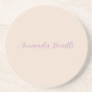 Champagne Pink Plain Simple Minimalist Modern Coaster