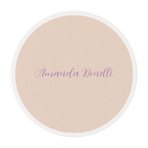 Champagne Pink Plain Simple Minimalist Modern Edible Frosting Rounds