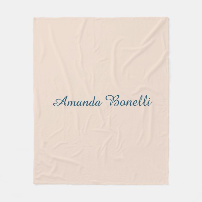 Champagne Pink Plain Simple Minimalist Modern Fleece Blanket (Front)