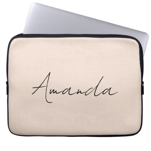 Champagne Pink Plain Simple Minimalist Modern Laptop Sleeve