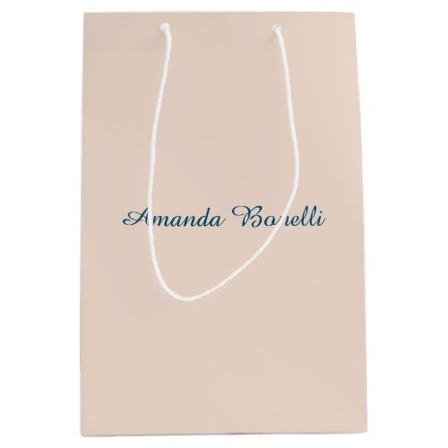 Champagne Pink Plain Simple Minimalist Modern Medium Gift Bag