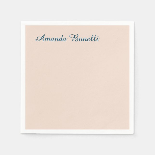 Champagne Pink Plain Simple Minimalist Modern Napkins (Front)