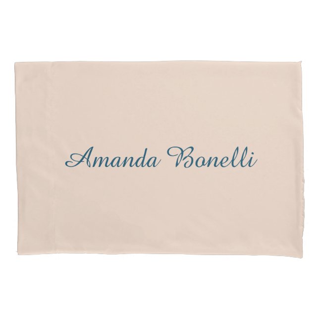Champagne Pink Plain Simple Minimalist Modern Pillow Case (Front)