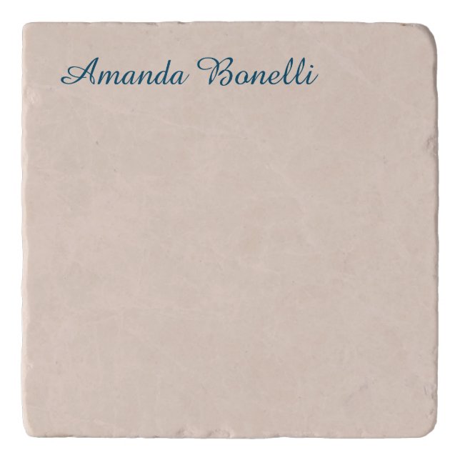 Champagne Pink Plain Simple Minimalist Modern Trivet (Front)