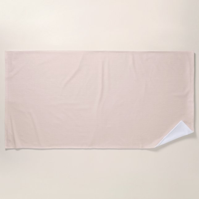 Champagne Pink Plain Solid Color Beach Towel (Front)
