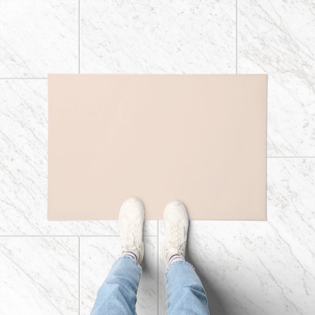 Champagne Pink Plain Solid Color Doormat (Indoor)